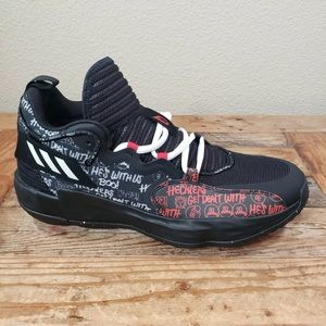 Adidas Dame 7 EXTPLY Hecklers Black Red White Men's Size 12.5  Sample Rare